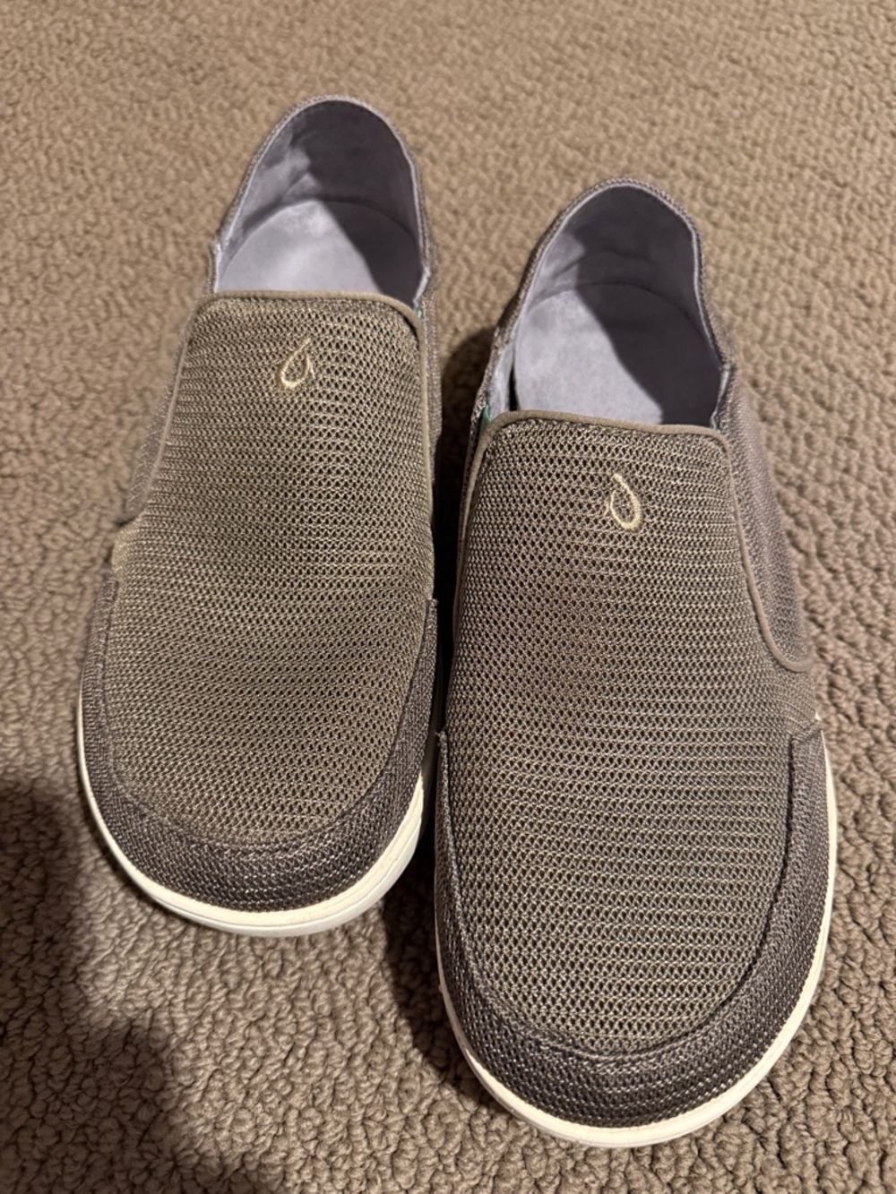 OluKai Men's Slip-On Mesh Loafers - Olive Brown